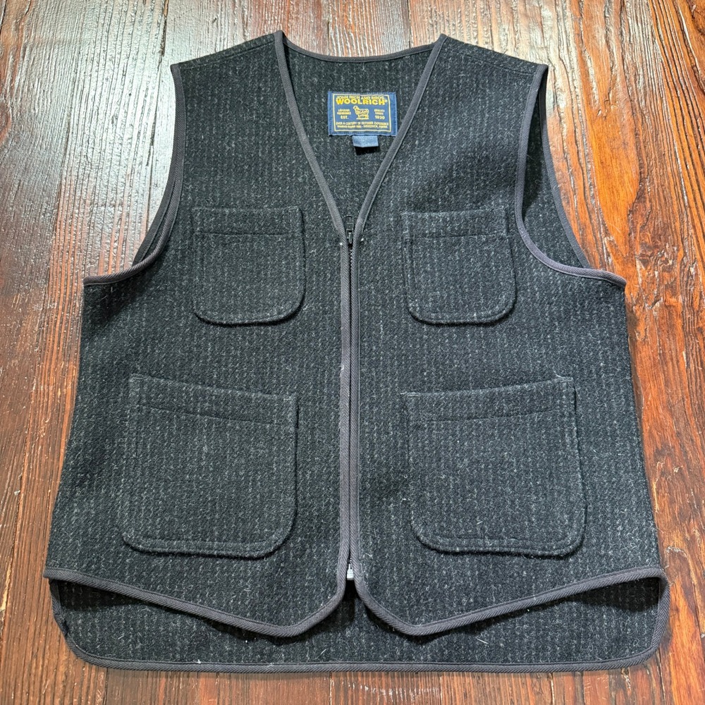 Vintage Woolrich Vest Women S Gray Wool Zip Buckleback Frontier Steampunk